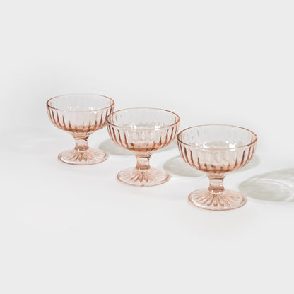 Pink Depression Glass Dessert Coupes