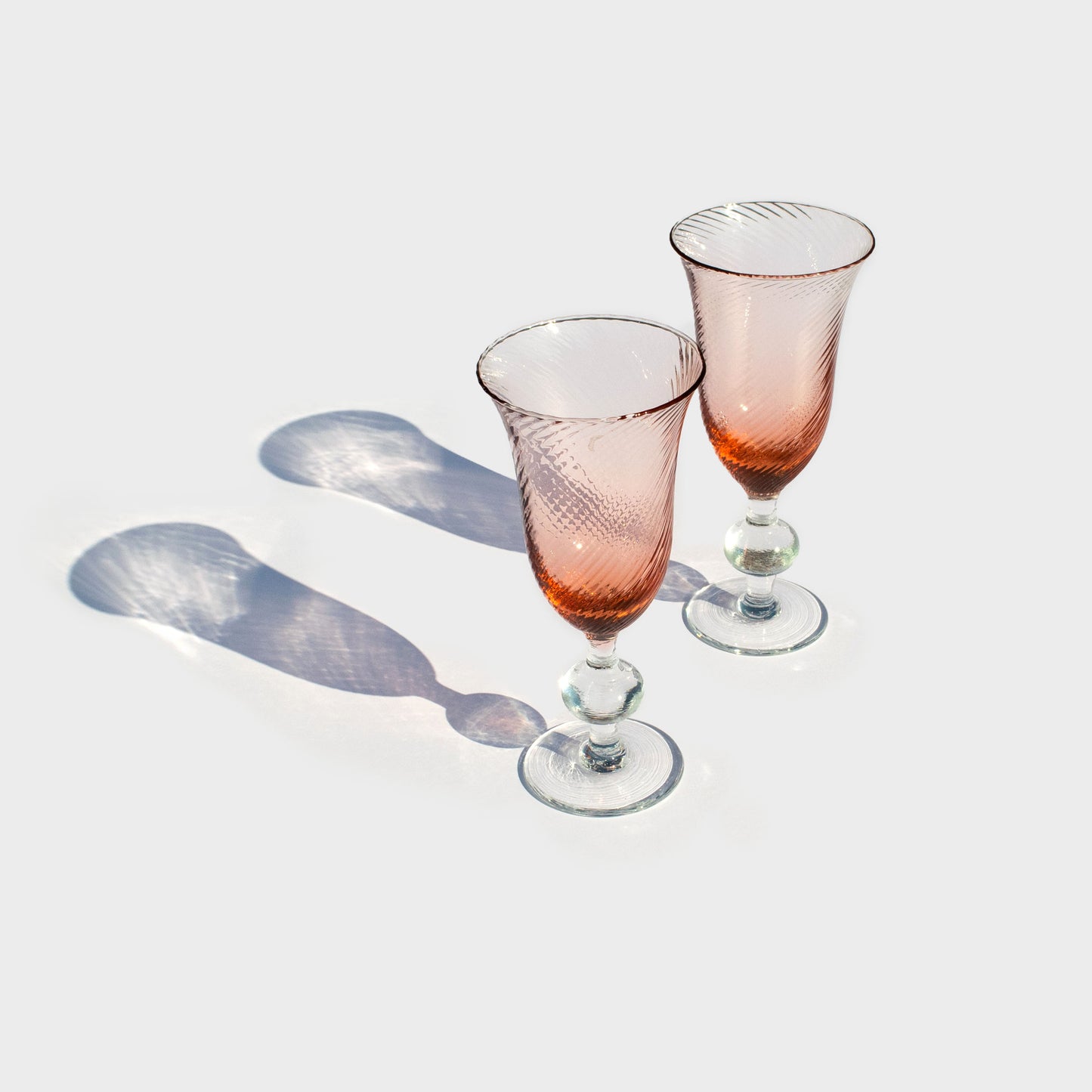 Pink Swirl Optic Wine Goblets