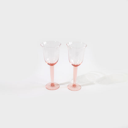 Pink Tulip Wine Glasses