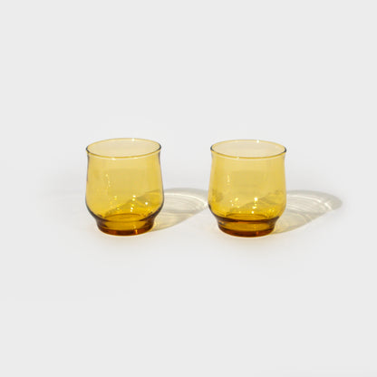 Vintage Amber Juice Glasses