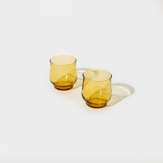 Vintage Amber Juice Glasses