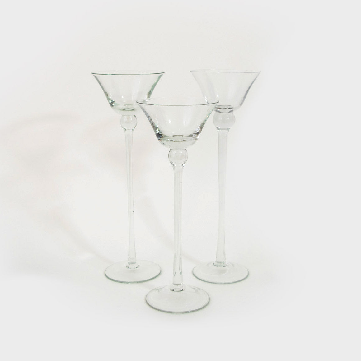 Tall Clear Stemmed Candle Holders