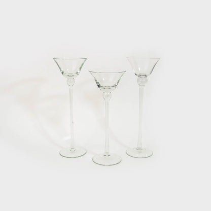 Tall Clear Stemmed Candle Holders