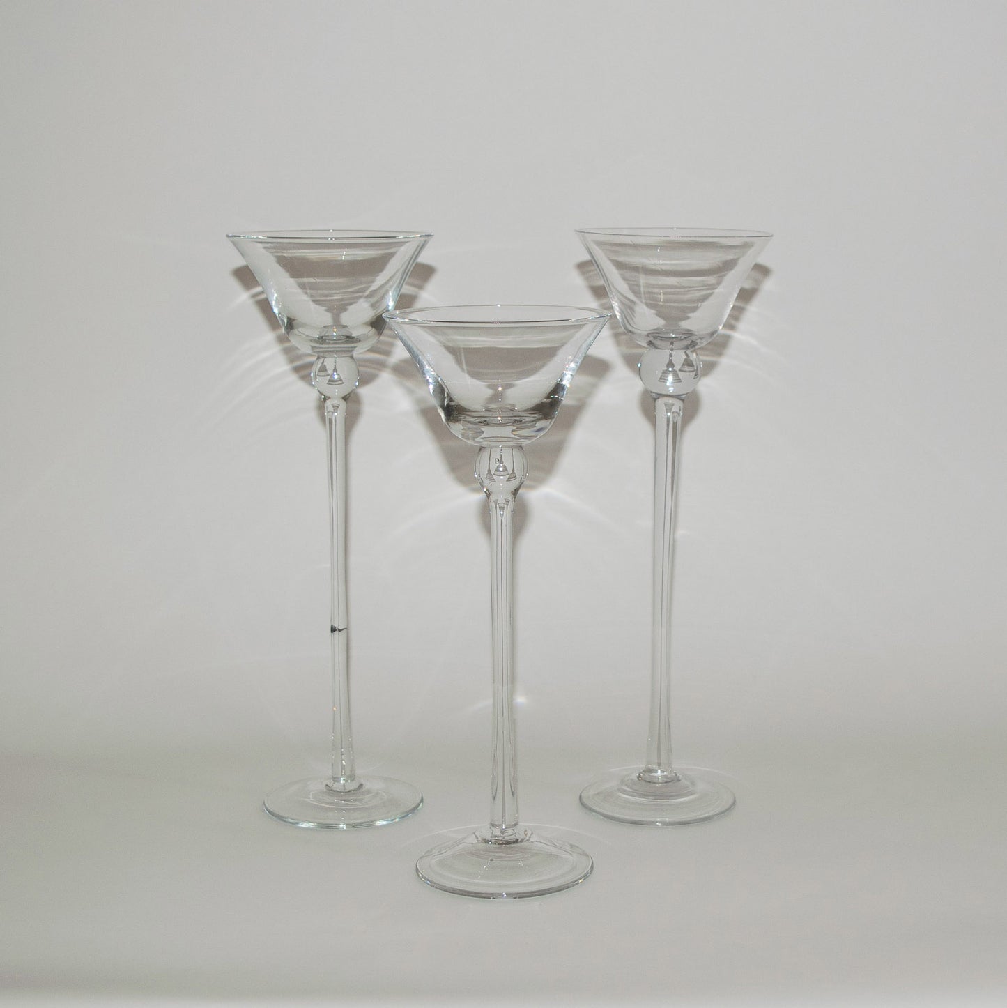 Tall Clear Stemmed Candle Holders