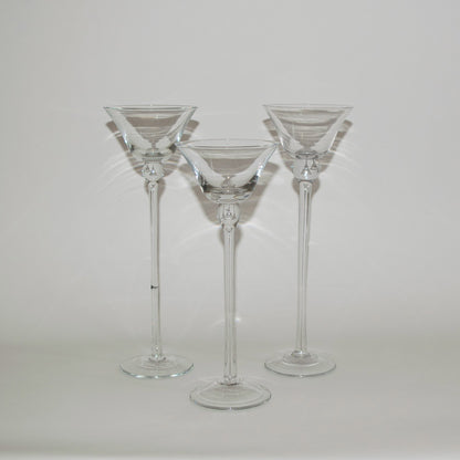 Tall Clear Stemmed Candle Holders