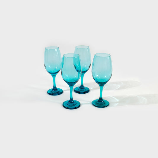 Aqua Blue Wine Glasses