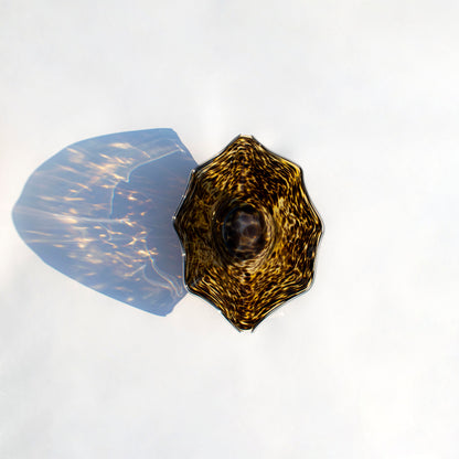 Large Tortoise Shell Art Glass Centerpiece Bowl