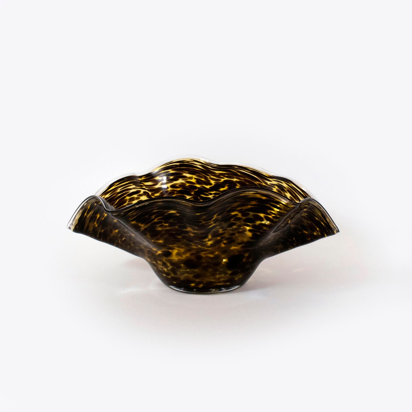 Large Tortoise Shell Art Glass Centerpiece Bowl