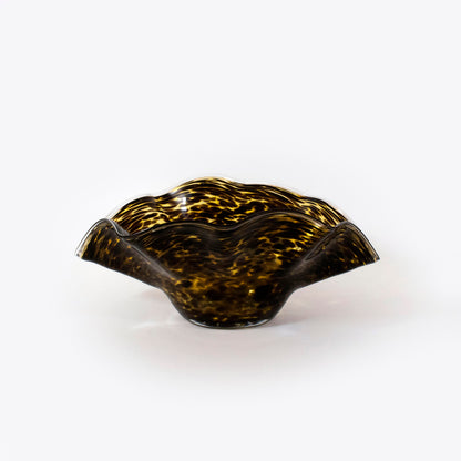 Large Tortoise Shell Art Glass Centerpiece Bowl