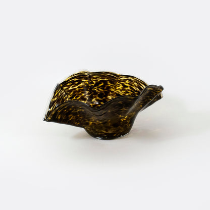 Large Tortoise Shell Art Glass Centerpiece Bowl
