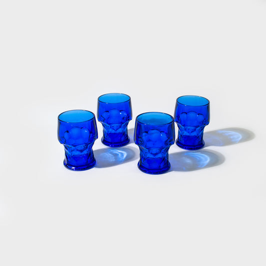 Vintage Cobalt Blue Viking Glass Tumblers