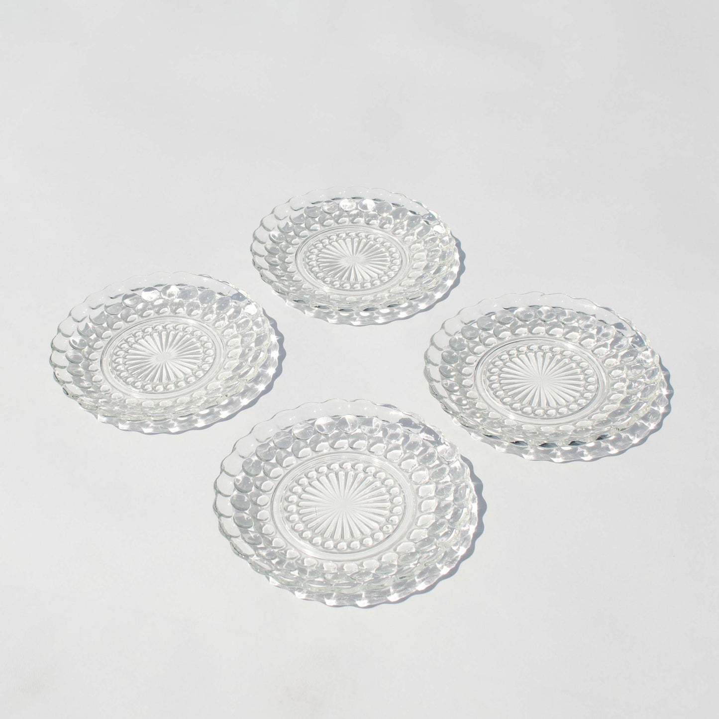 Anchor Hocking Clear Bubble Pattern Plates