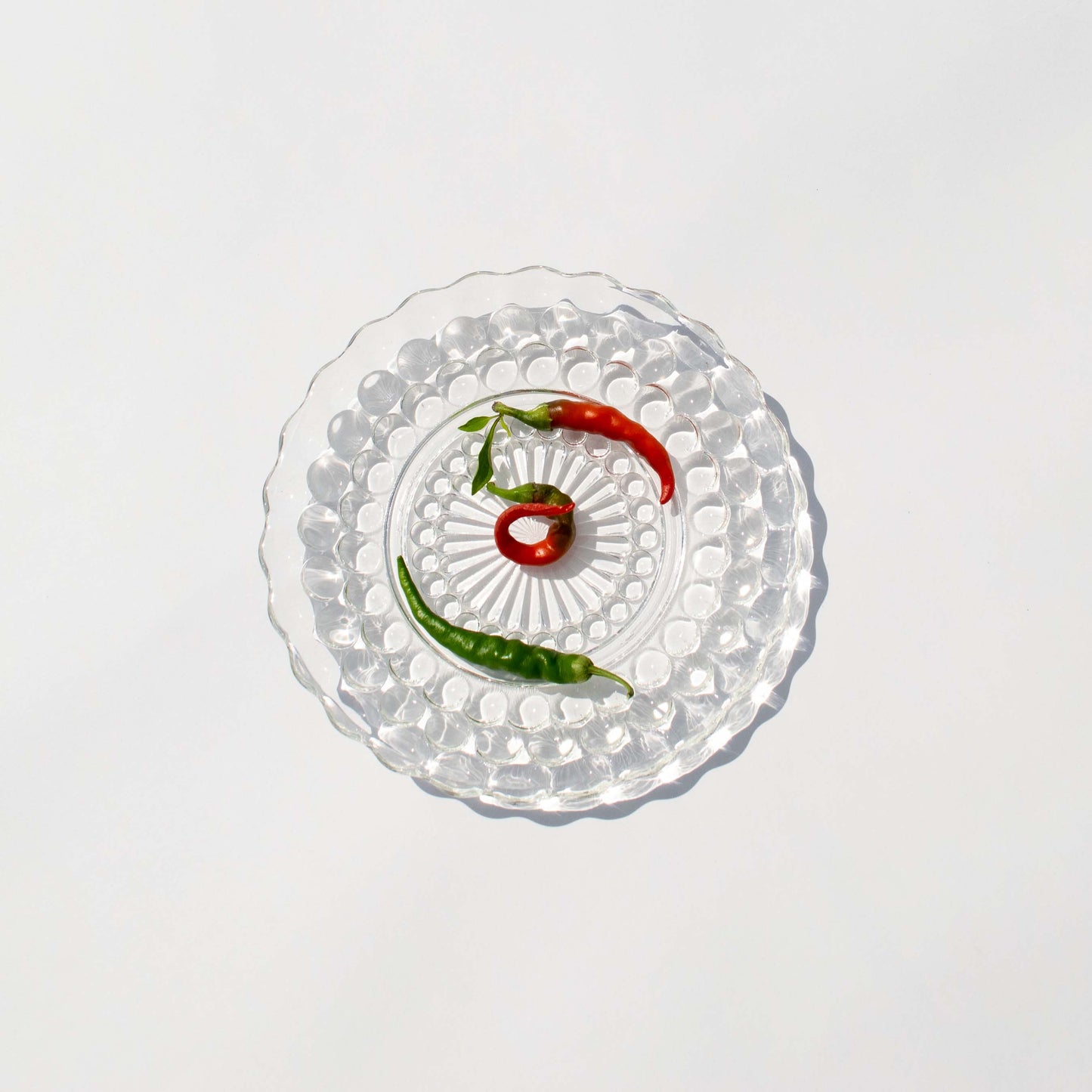 Anchor Hocking Clear Bubble Pattern Plates