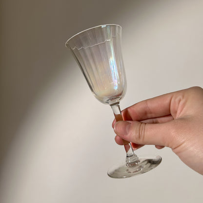 Ribbed Iridescent Cordial Glasses